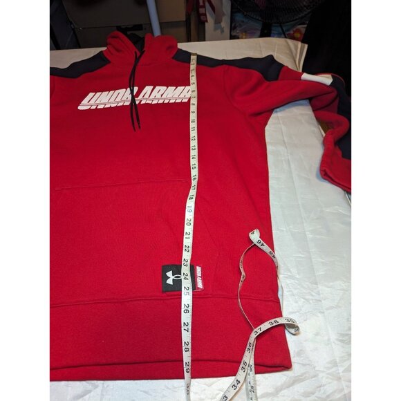 Under Armour Mens Red Hoodie Size Large Loose - Picture 13 of 15